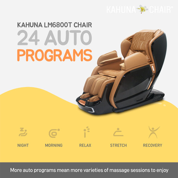 [OPEN BOX, A] SL-track Auto Extension Kahuna Massage Chair, LM-6800T Black/Camel