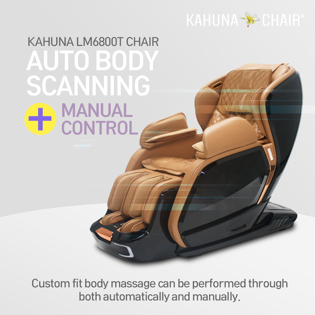 [OPEN BOX, A] SL-track Auto Extension Kahuna Massage Chair, LM-6800T Black/Camel