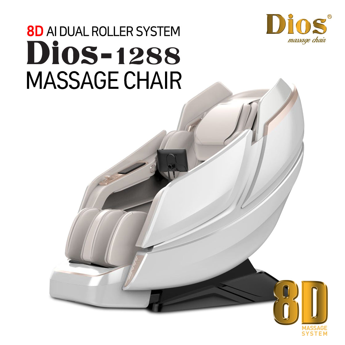 [Sold Out] [Pre-Order 7-27-2024] Dios Massage Chair <font color=red>8D</font> Dual Core Air Tech Touch Roller SL-track:Dios-1288