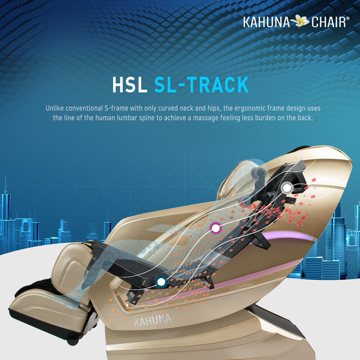 [OPEN BOX, A+] 4D Exquisite Rhythmic HSL-Track Kahuna Massage Chair, HM-Kappa Gold