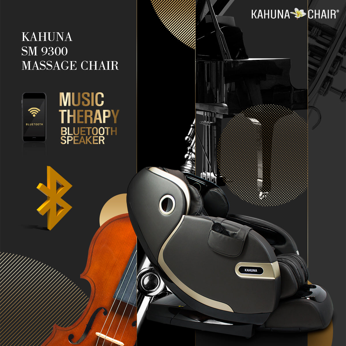 Kahuna Massage Chair Kahuna 4D+@ Dual Air Float Flex HSL-track with Infrared heating SM-9300
