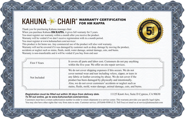 Kahuna Massage Chair Exquisite Rhythmic HSL-Track Kahuna Massage Chair, HM-Kappa